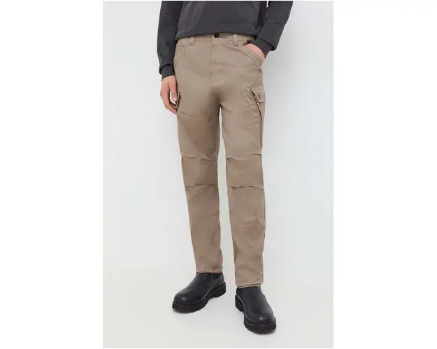 G-Star Raw pantaloni barbati, culoarea bej, cu fason cargo