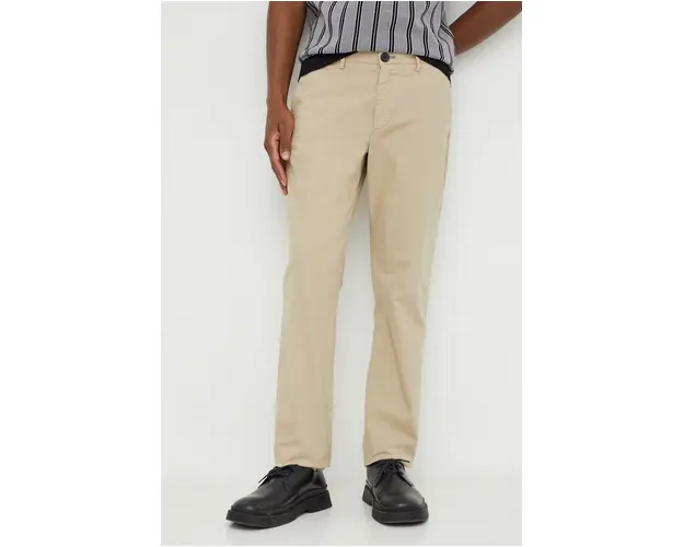 PS Paul Smith pantaloni barbati, culoarea bej, mulata