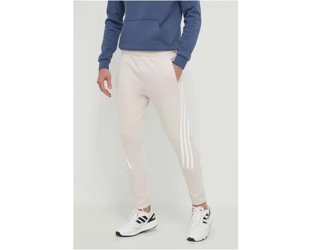 adidas pantaloni de trening culoarea roz, cu imprimeu, IR9155