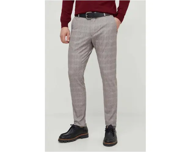 Joop! pantaloni barbati, culoarea bej, mulata