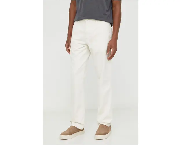 Levi's pantaloni de bumbac culoarea bej, drept