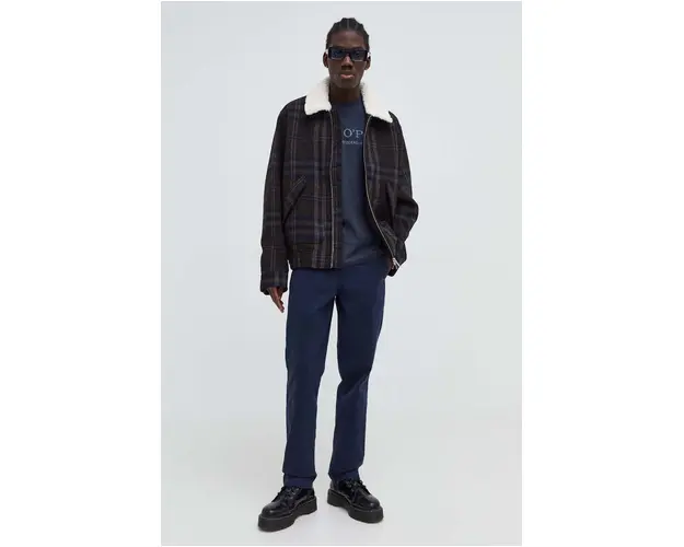 Levi's pantaloni de bumbac culoarea albastru marin, drept