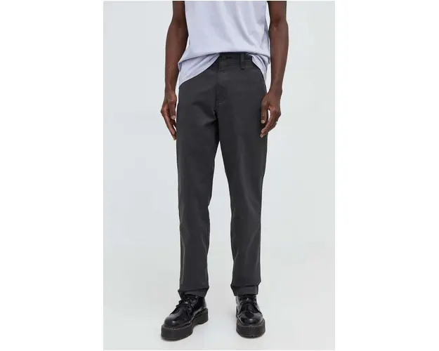 Levi's pantaloni de bumbac culoarea gri, drept