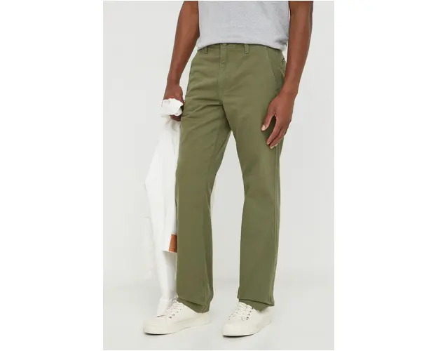 Levi's pantaloni de bumbac culoarea verde, drept