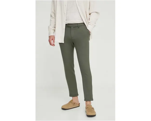 Les Deux pantaloni barbati, culoarea verde, drept