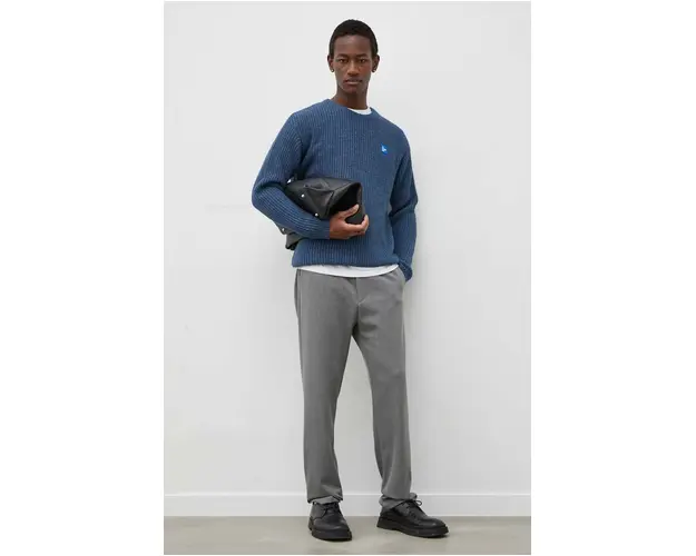 Les Deux pantaloni barbati, culoarea gri, drept