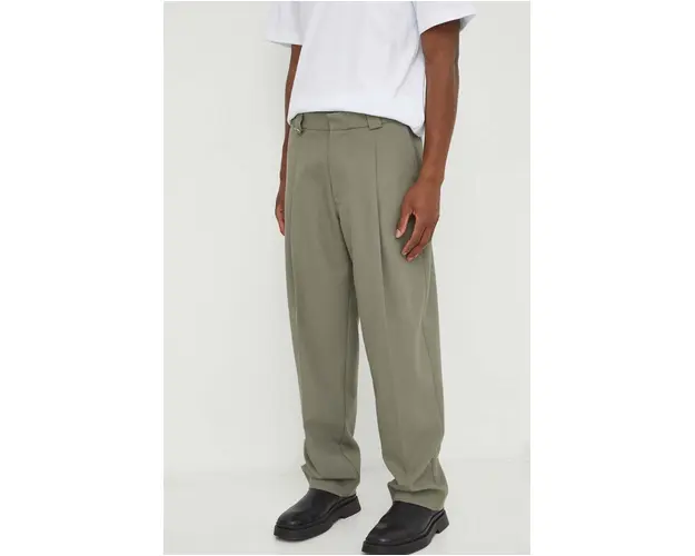 Won Hundred pantaloni barbati, culoarea verde, drept 2743-14199