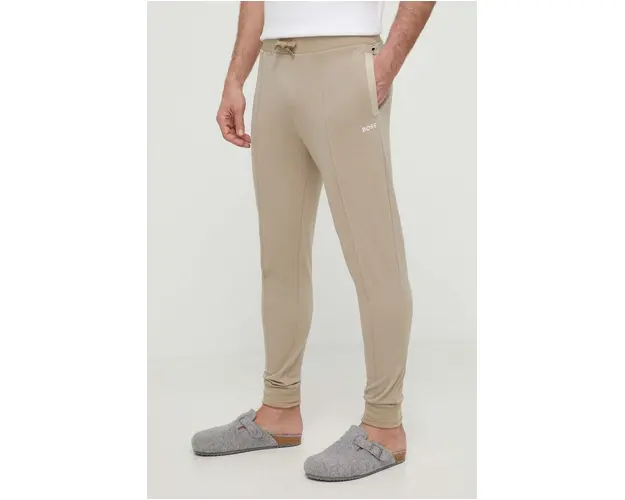 BOSS pantaloni de trening culoarea bej, uni 50515166