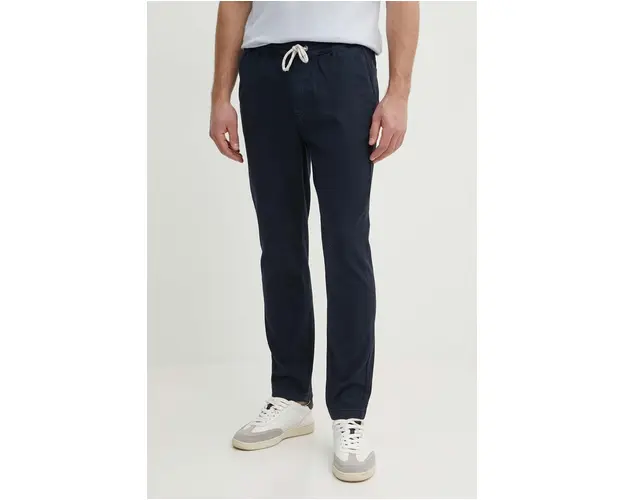 Pepe Jeans pantaloni barbati, culoarea albastru marin, cu fason chinos