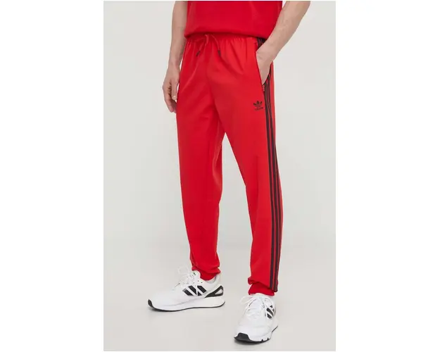 adidas Originals pantaloni de trening culoarea rosu, cu imprimeu IS2808