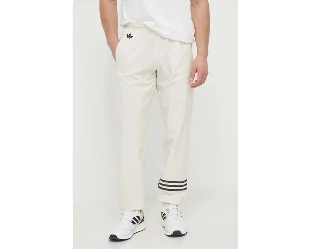 adidas Originals pantaloni de trening culoarea bej, cu imprimeu IV5356