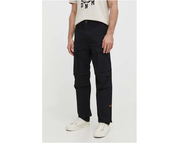 G-Star Raw pantaloni de bumbac culoarea negru, drept
