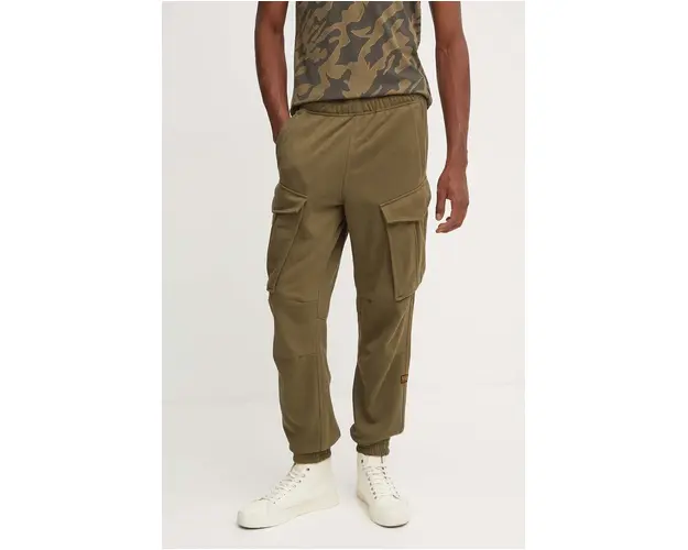 G-Star Raw pantaloni de trening culoarea verde, neted