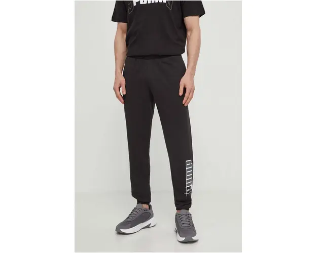 Puma pantaloni de trening culoarea negru, cu imprimeu, 678980