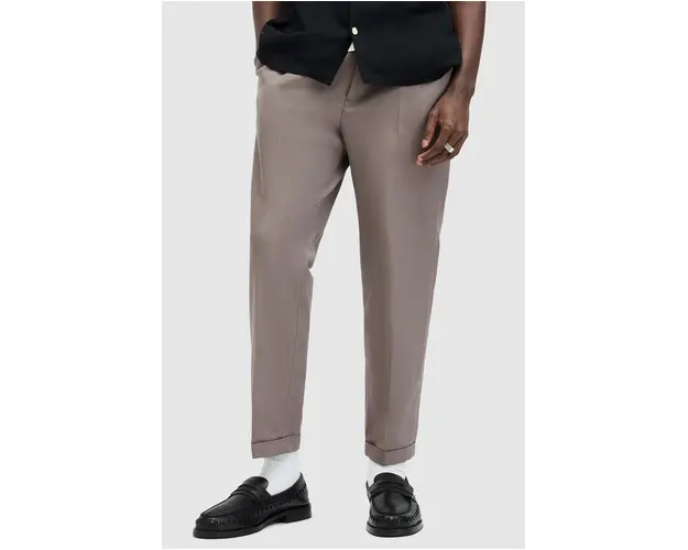 AllSaints pantaloni TALLIS barbati, culoarea bej, drept