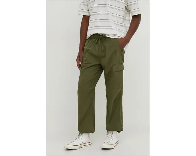 Hollister Co. pantaloni barbati, culoarea verde, drept