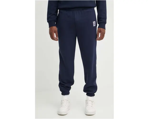 Lacoste pantaloni de trening culoarea albastru marin, cu imprimeu