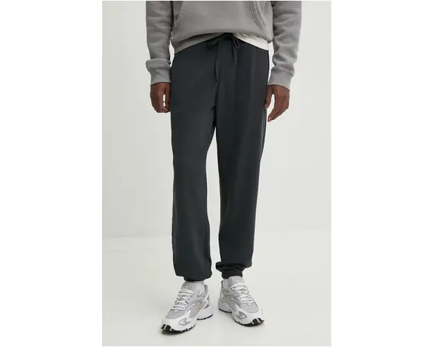 Herschel pantaloni de trening din bumbac culoarea gri, neted