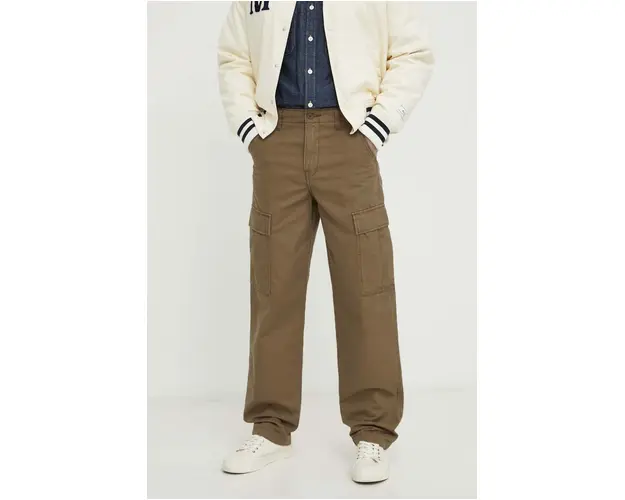 Levi's pantaloni barbati, culoarea verde, drept