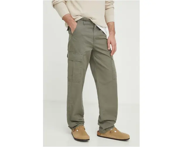 Levi's pantaloni barbati, culoarea verde, drept