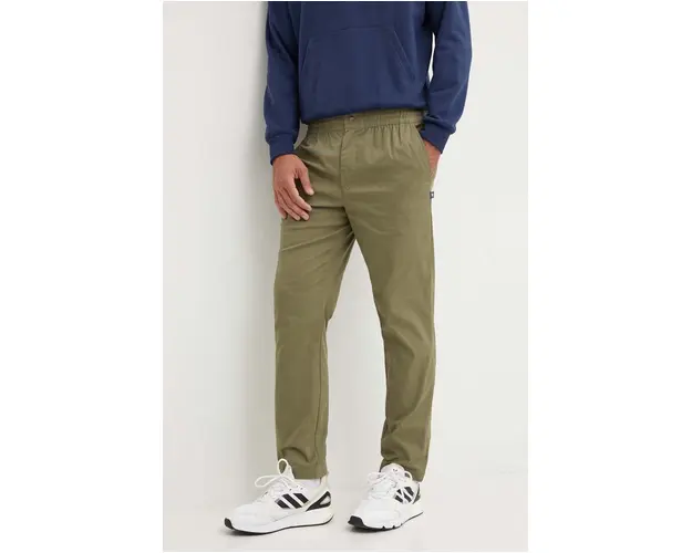 New Balance pantaloni barbati, culoarea verde, drept