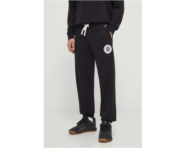 Champion pantaloni de trening culoarea negru, cu imprimeu 219849
