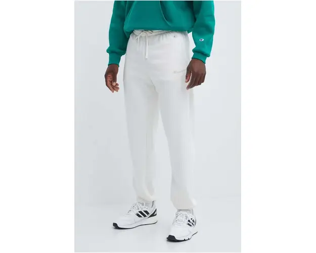 Champion pantaloni de trening culoarea bej, cu imprimeu, E20001