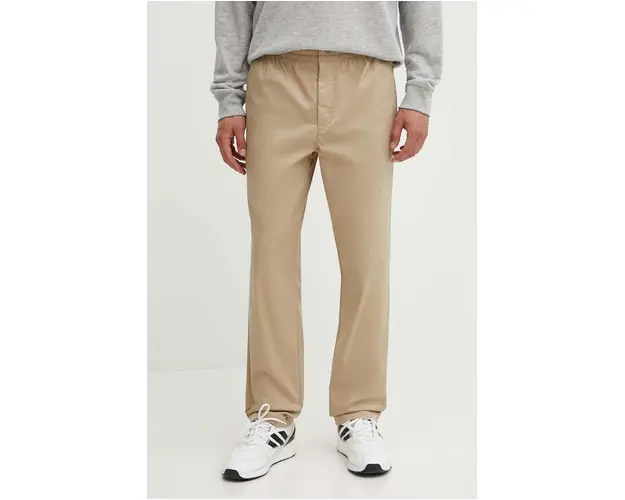 New Balance pantaloni Twill Straight Pant 30" barbati, culoarea bej, drept, MP41575SOT