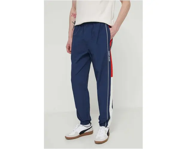 Tommy Jeans pantaloni de trening Archive Games culoarea bleumarin, cu model, DM0DM19539
