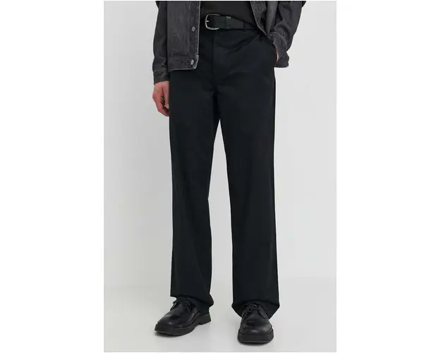 Wood Wood pantaloni Silas Classic barbati, culoarea negru, drept, 10001601.5252