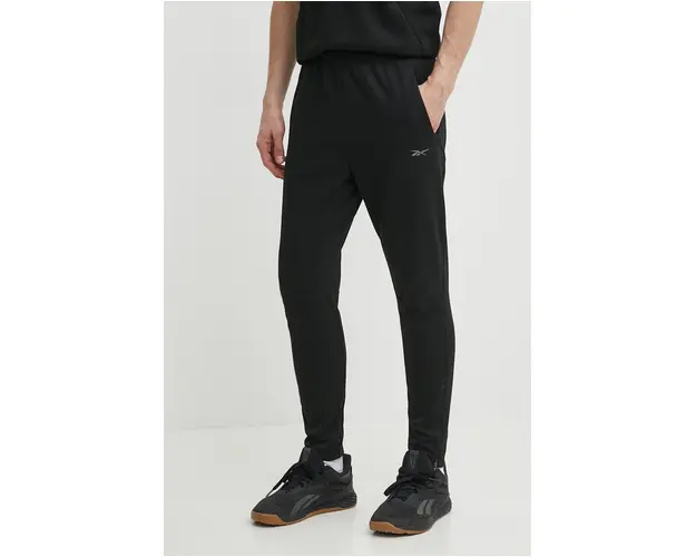Reebok pantaloni de antrenament Strength culoarea negru, neted, 100075596