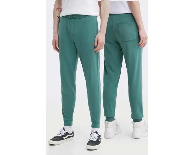 Converse pantaloni de trening culoarea verde, neted