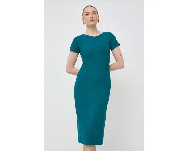 BOSS rochie culoarea verde, mini, mulata 50506992