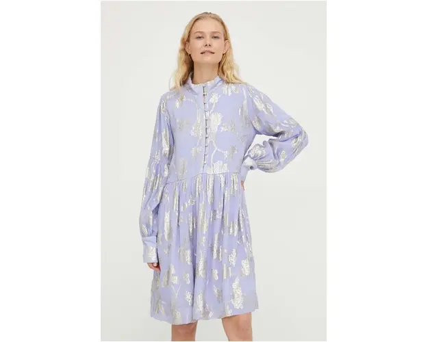 Bruuns Bazaar rochie culoarea violet, mini, evazati