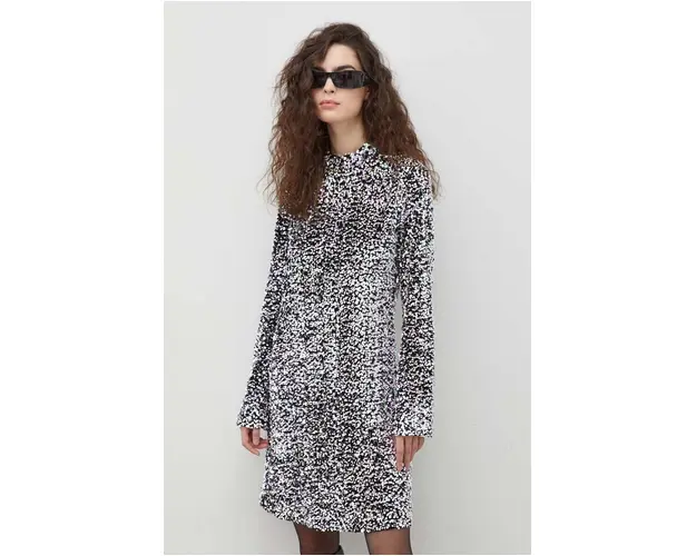 Bruuns Bazaar rochie culoarea negru, mini, drept