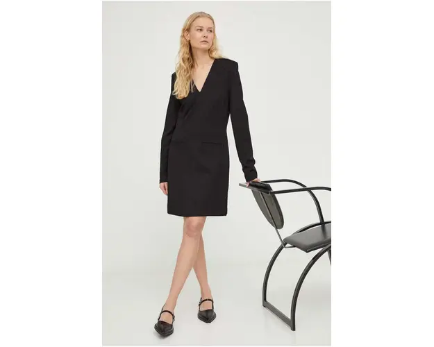 Bruuns Bazaar rochie culoarea negru, mini, evazati