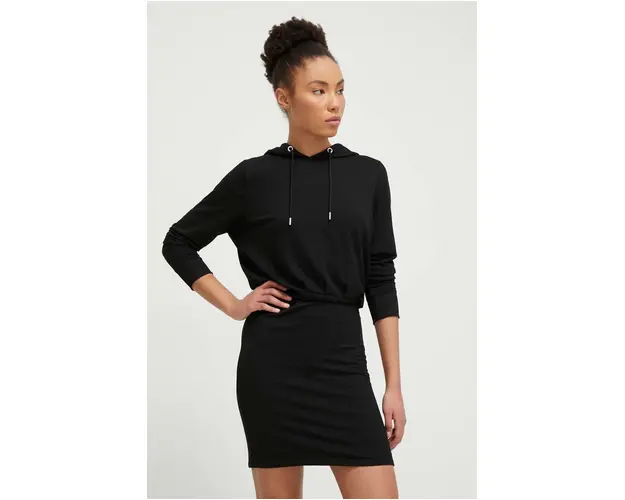 Dkny rochie culoarea negru, mini, drept