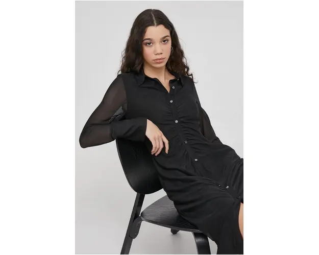 Dkny rochie culoarea negru, mini, drept