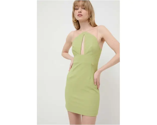 Elisabetta Franchi rochie culoarea verde, mini, mulata