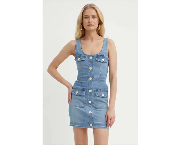 Elisabetta Franchi rochie jeans mini, mulata, AJ36S41E2