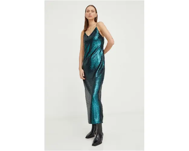 Samsoe Samsoe rochie culoarea verde, maxi, mulata