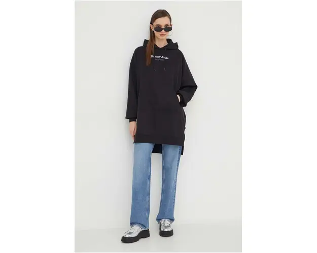 Tommy Jeans rochie culoarea negru, mini, oversize DW0DW17413