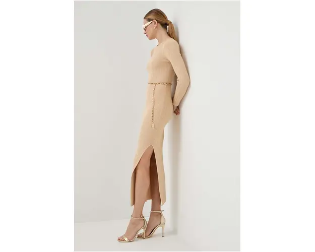 MICHAEL Michael Kors rochie culoarea bej, maxi, mulata