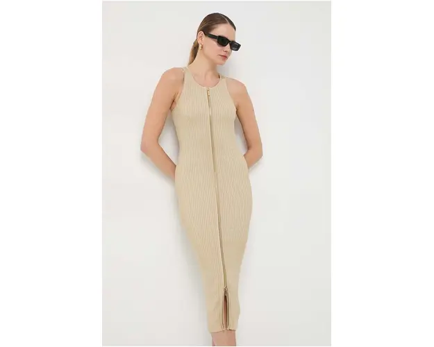 MICHAEL Michael Kors rochie culoarea auriu, midi, mulata