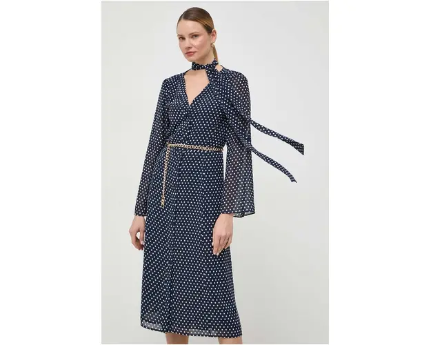 MICHAEL Michael Kors rochie culoarea albastru marin, midi, evazati
