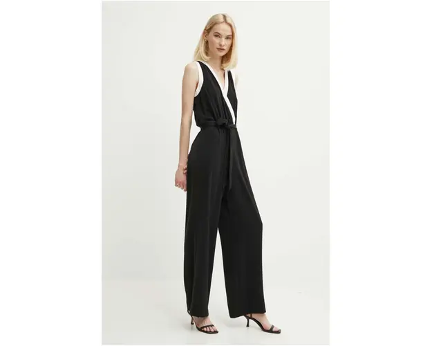 Dkny salopeta culoarea negru, cu decolteu in v, DD4B201A