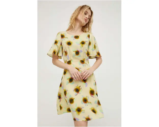 PS Paul Smith rochie culoarea galben, mini, evazati