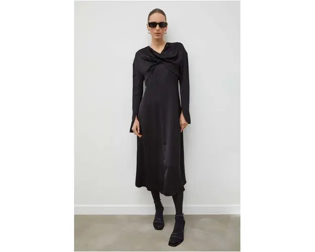 Day Birger et Mikkelsen rochie culoarea negru, midi, evazati