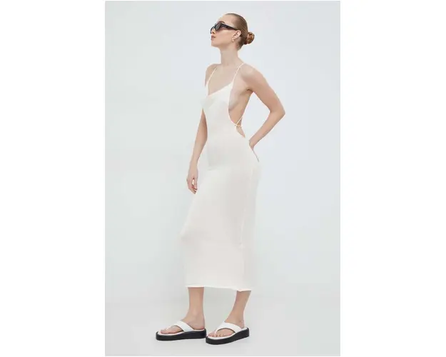 Alohas rochie culoarea bej, midi, mulata