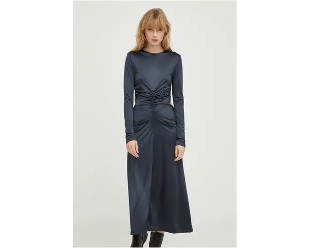 Day Birger et Mikkelsen rochie culoarea negru, maxi, evazati